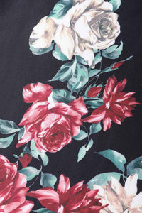 Dolly and Dotty Swing Kleid Lily Black Falling Rose Off-Shoulder
