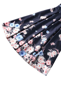Dolly and Dotty Swing Kleid Lily Navy Blue Falling Rose Off-Shoulder