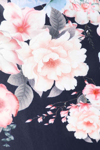 Dolly and Dotty Swing Kleid Lily Navy Blue Falling Rose Off-Shoulder