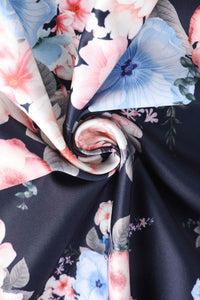 Dolly and Dotty Swing Kleid Lily Navy Blue Falling Rose Off-Shoulder