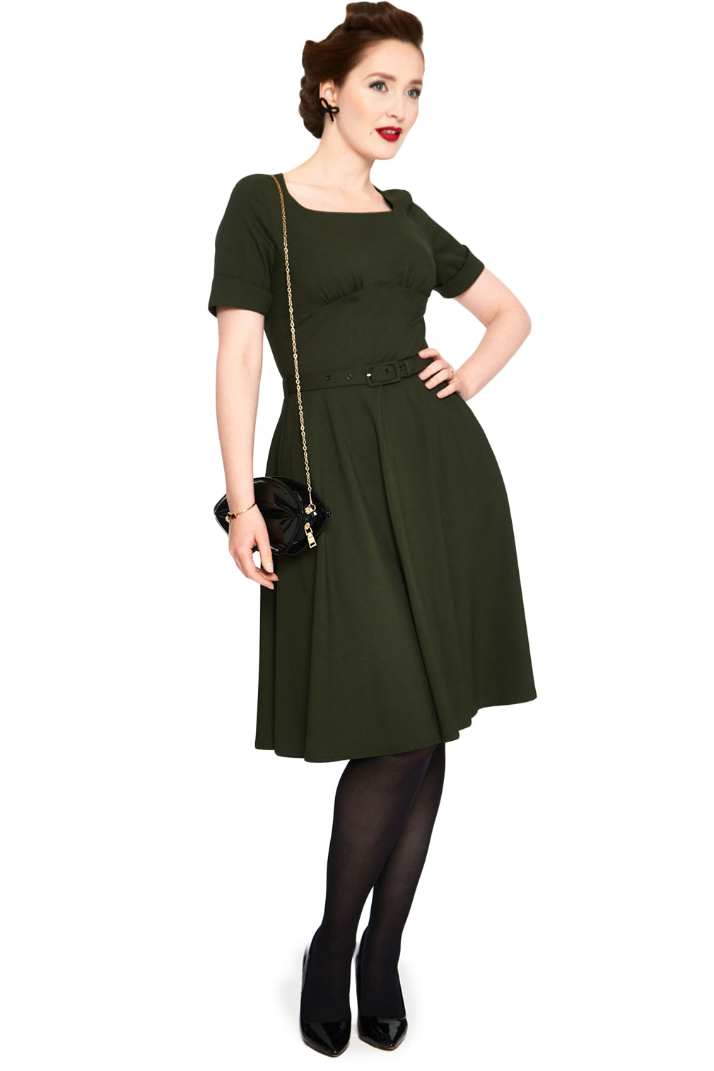 Voodoo Vixen Midi Kleid Lucia Olivgrün