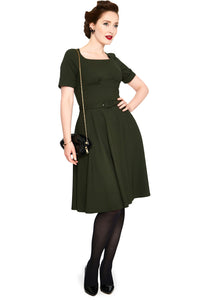 Voodoo Vixen Midi Kleid Lucia Olivgrün