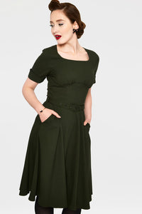 Voodoo Vixen Midi Kleid Lucia Olivgrün