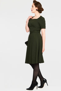Voodoo Vixen Midi Kleid Lucia Olivgrün