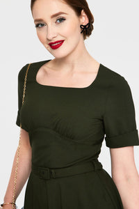 Voodoo Vixen Midi Kleid Lucia Olivgrün