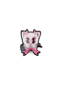 Hell Bunny Anstecknadel 4-Eyed Kitty Pin Badge