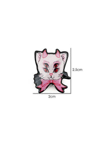 Hell Bunny Anstecknadel 4-Eyed Kitty Pin Badge
