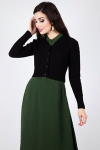 Voodoo Vixen Strickjacke Mabel Cropped Cardigan Schwarz