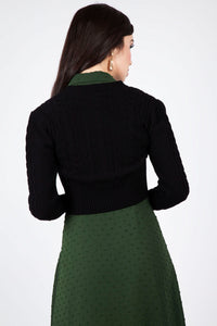 Voodoo Vixen Strickjacke Mabel Cropped Cardigan Schwarz