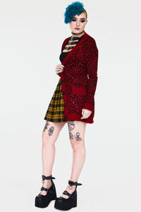 Jawbreaker Strickjacke Maneater Red Leopard Oversized Cardigan