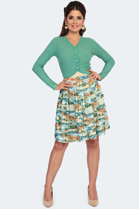 Voodoo Vixen Crop Cardigan Textured Mint Strickjacke