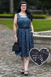 Dolly and Dotty Swing Kleid Amanda Navy Blue Meadow