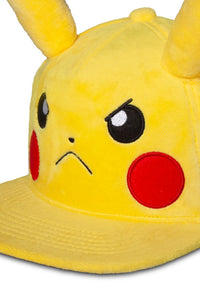 Pokémon Snapback Cap Mad Pikachu Plush Face