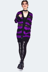 Jawbreaker Strickjacke Oversized Stripe Purple Cardigan