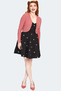 Voodoo Vixen Crop Cardigan Textured Pink Strickjacke