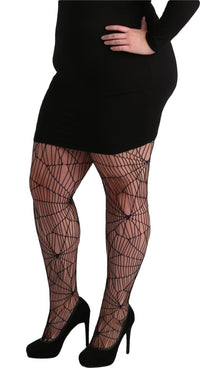 Schompi Tights Cobweb - Spinnennetz Strumpfhose Schwarz Gothic Punk