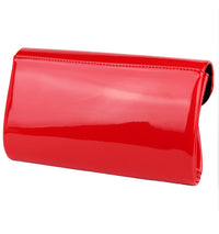 Schompi Vintage Damen Clutch Tasche Lack Abendtasche, abnehmbare Schulterkette Kettentasche, Glänzend, 50er Rockabilly Lederoptik