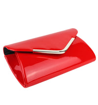 Schompi Vintage Damen Clutch Tasche Lack Abendtasche, abnehmbare Schulterkette Kettentasche, Glänzend, 50er Rockabilly Lederoptik