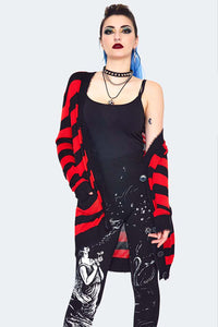 Jawbreaker Strickjacke Red Striped Oversized Cardigan