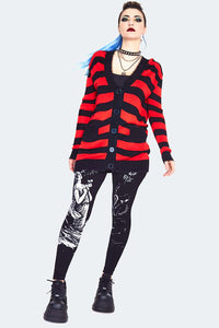 Jawbreaker Strickjacke Red Striped Oversized Cardigan