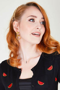 Voodoo Vixen Ohrringe Retro Golden Hoops