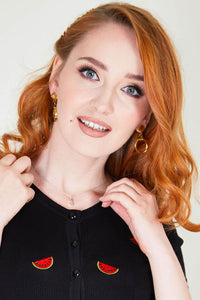 Voodoo Vixen Ohrringe Retro Golden Hoops