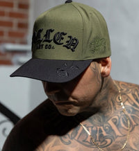 Sullen Clothing Snapback Cap Rock Script Dark Forest