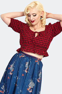 Voodoo Vixen Top Sadie Red Gingham