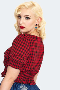 Voodoo Vixen Top Sadie Red Gingham