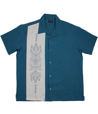 Steady Clothing Hemd Pinstripe Tiki Pacific Blau