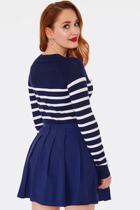 Voodoo Vixen Pullover Nautical Stripe And Button