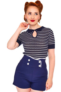 Voodoo Vixen Top Scallop Stripe and Collar
