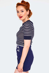Voodoo Vixen Top Scallop Stripe and Collar