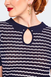 Voodoo Vixen Top Scallop Stripe and Collar