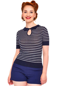 Voodoo Vixen Top Scallop Stripe and Collar