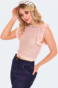 Voodoo Vixen Top Ruffle Round Neck