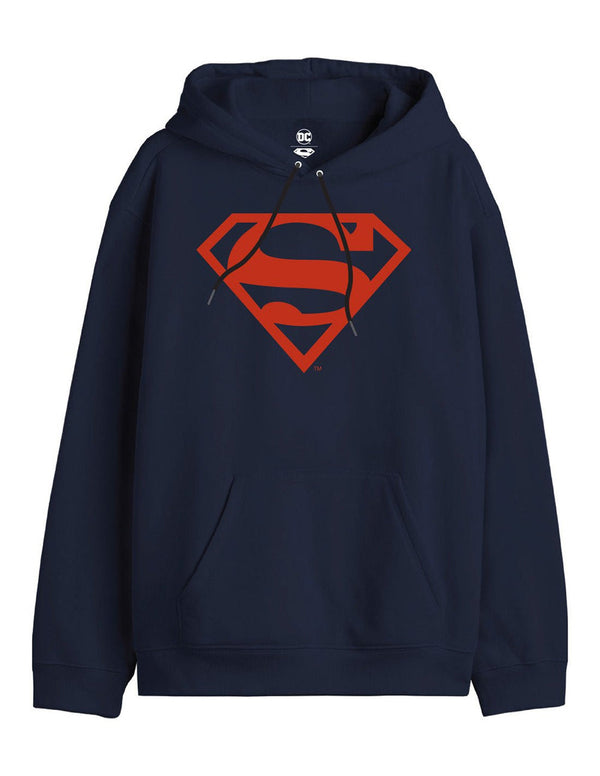 Superman Kapuzenpullover Classic Logo Hoodie Dunkelblau