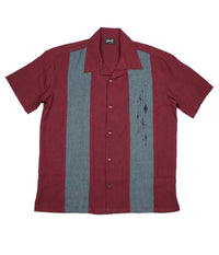 Steady Clothing Hemd Mid Century Marvel Burgunder