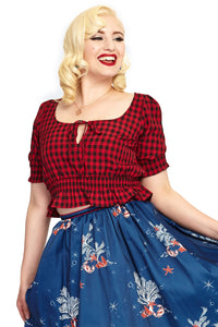 Voodoo Vixen Top Sadie Red Gingham