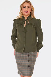 Voodoo Vixen Schluppenbluse Green Tie
