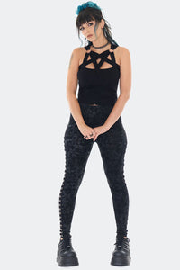 Jawbreaker Crop Top Gothic Pentagram Strap
