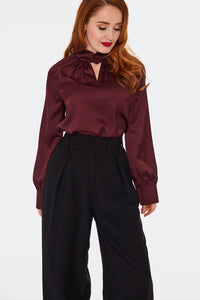 Voodoo Vixen Marlenehose Black Pleated Trousers