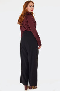 Voodoo Vixen Marlenehose Black Pleated Trousers