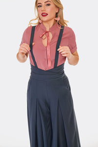Voodoo Vixen Stoffhose Grey Wide Trousers