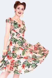 Voodoo Vixen Kleid Tropical Flamingo