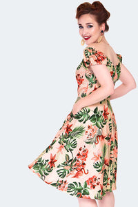 Voodoo Vixen Kleid Tropical Flamingo