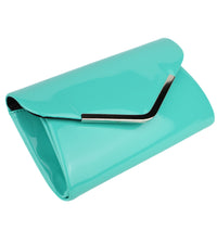 Schompi Vintage Damen Clutch Tasche Lack Abendtasche, abnehmbare Schulterkette Kettentasche, Glänzend, 50er Rockabilly Lederoptik