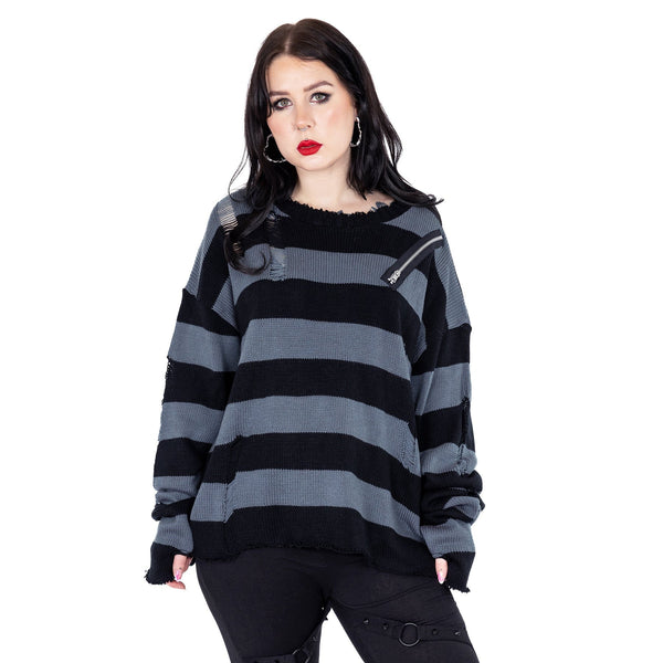 Heartless Strickpullover Your Worst Nightmare Schwarz-Grau