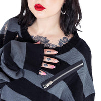 Heartless Strickpullover Your Worst Nightmare Schwarz-Grau